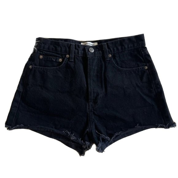 Reformation Pants - Reformation Dixie High Waist Jean Shorts Women's 27 Black Denim Frayed Cutoffs